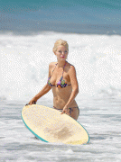 Sophie Monk in Bikini Surfing in LA